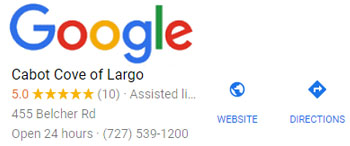 Cabot Cove of Largo Assisted Living Rating on Google