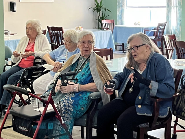 singing at Assisted Living Community Cabot Cove of Largo