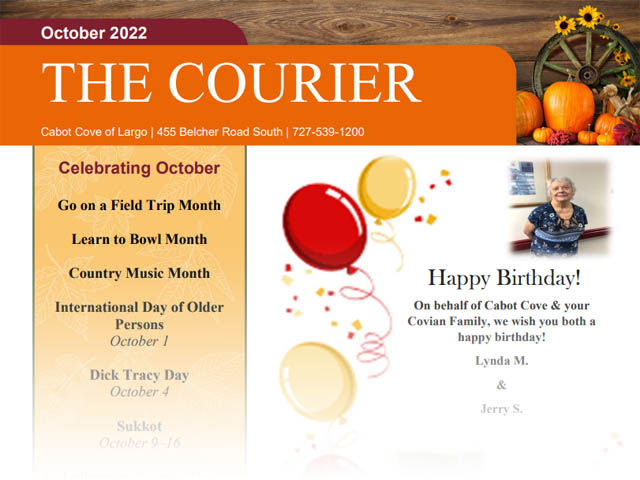 assisted living newsletter the courier october 2022 image