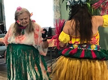 Cabot Cove assisted living residents Hula dancing