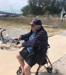 assisted living resident Jerry fishing