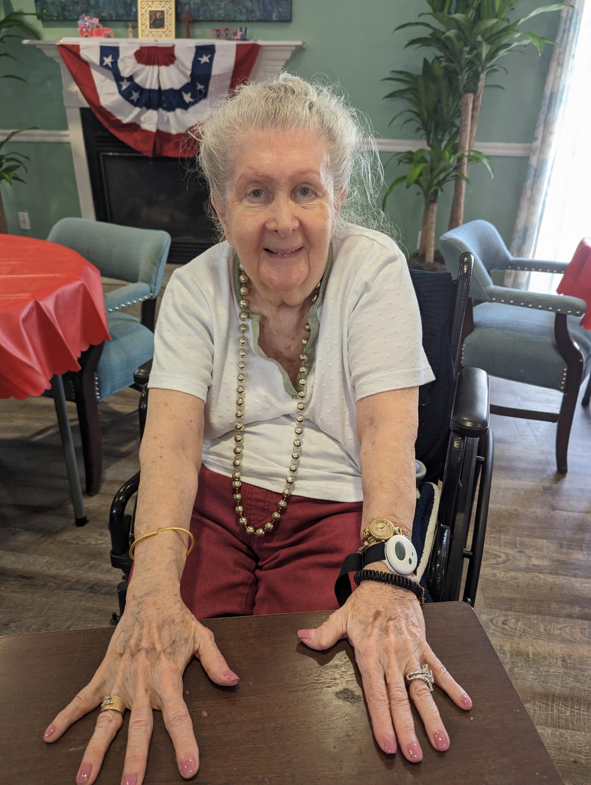 assisted living resident manicure