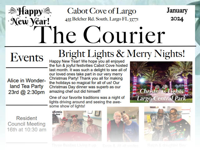 Assisted Living Cabot Cove of Largo Newsletter image