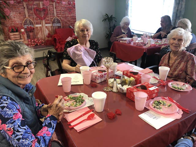 assisted living residents celebrating